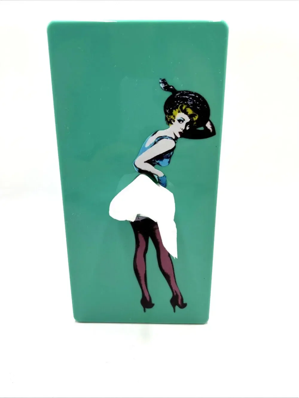 Pin-Up Girl1950s Retro-Style Flying Skirt Tissue Kleenex Box Dispensers Lot of 2